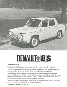1970 RENAULT 8S BROCHURE NEDERLANDS