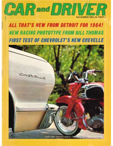 1963 CAR AND DRIVER MAGAZINE NOVEMBER ENGLISH
