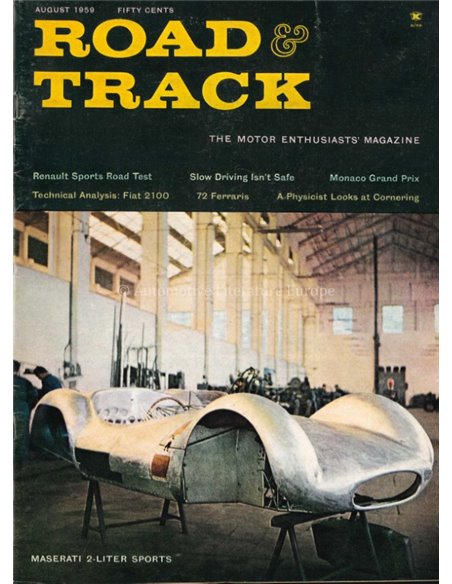 1959 ROAD AND TRACK MAGAZINE AUGUSTUS ENGELS