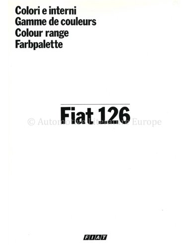 1981 FIAT 126 KLEUREN BROCHURE