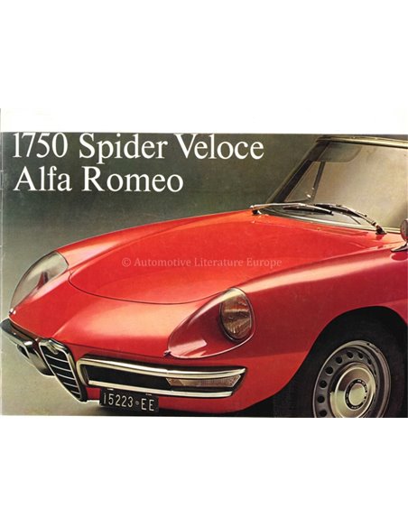 1967 ALFA ROMEO 1750 SPIDER VELOCE BROCHURE ENGELS (USA)
