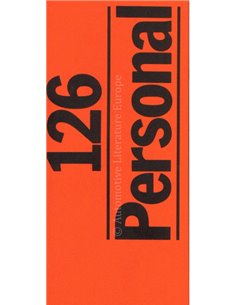 1976 FIAT 126 PERSONAL BROCHURE DUTCH