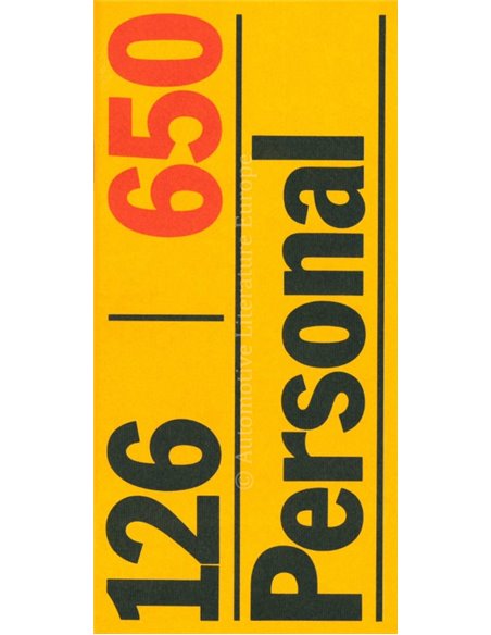 1977 FIAT 126 PERSONAL PROSPEKT ITALIENISCH