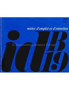 1969 CITROEN ID19 B BETRIEBSANLEITUNG FRANZÖSISCH