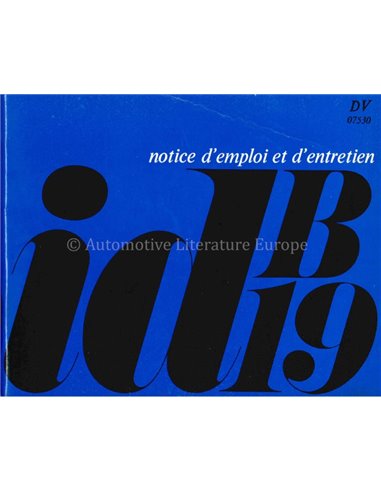1969 CITROEN ID19 B INSTRUCTIEBOEKJE FRANS