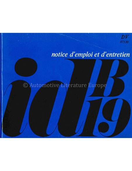1969 CITROEN ID19 B BETRIEBSANLEITUNG FRANZÖSISCH