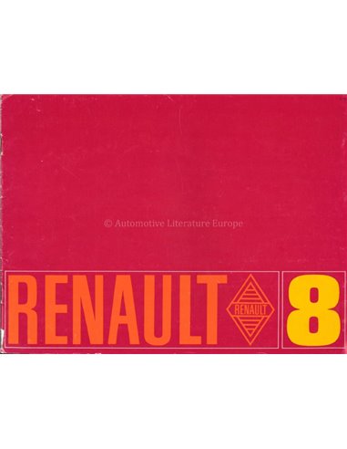 1969 RENAULT 8 BROCHURE DUITS