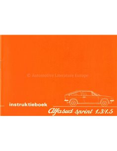 1979 ALFA ROMEO ALFASUD SPRINT OWNERS MANUAL DUTCH