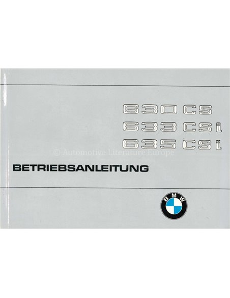1979 BMW 6ER BETRIEBSANLEITUNG DEUTSCH