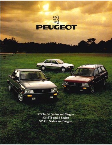 1986 PEUGEOT 505 STI, SEDAN, TURBO, WAGON BROCHURE NEDERLANDS