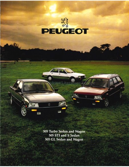1986 PEUGEOT 505 STI, SEDAN, TURBO, WAGON PROSPEKT NIEDERLANDISCH