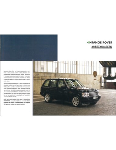 2003 RANGE ROVER WESTMINSTER BROCHURE FRENCH
