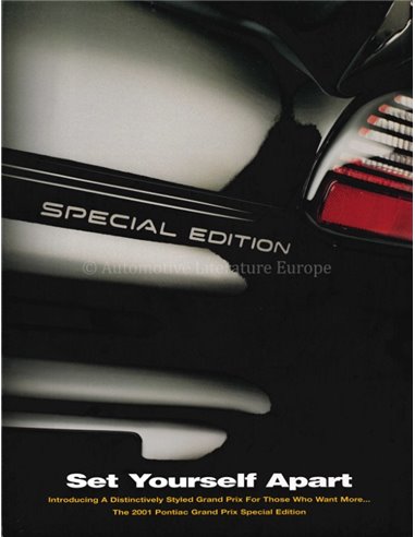2001 PONTIAC GRAND PRIX SPECIAL EDITION BROCHURE ENGELS