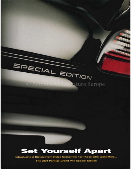 2001 PONTIAC GRAND PRIX SPECIAL EDITION BROCHURE ENGELS