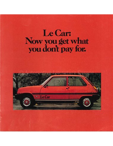 1978 RENAULT 5 LE CAR SUPRISE BROCHURE ENGELS