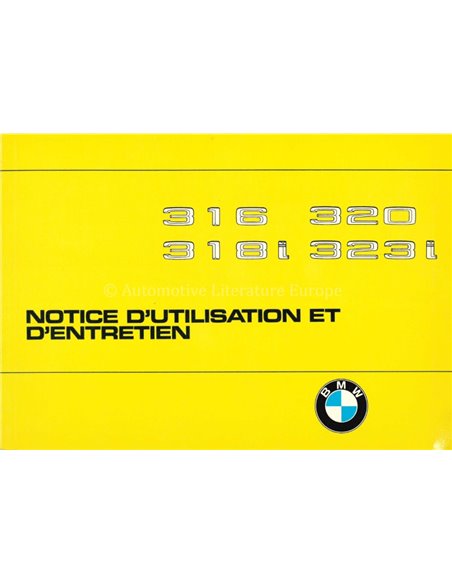 1980 BMW 3ER BETRIEBSANLEITUNG FRANZÖSISCH