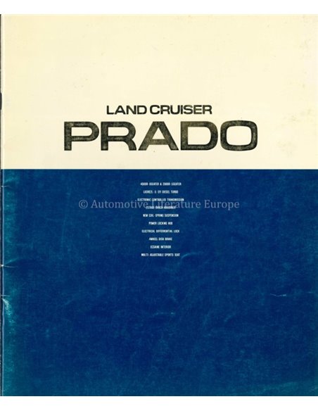 1990 TOYOTA LAND CRUISER PRADO BROCHURE JAPANESE