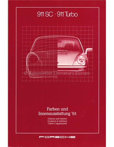 1981 PORSCHE 911SC & 911 TURBO KLEUREN EN INTERIEUR BROCHURE
