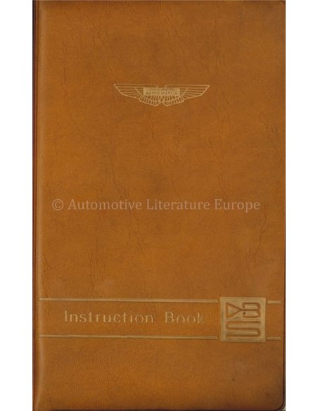 1968 ASTON MARTIN DBS V6 SALOON OWNERS MANUAL ENGLISH