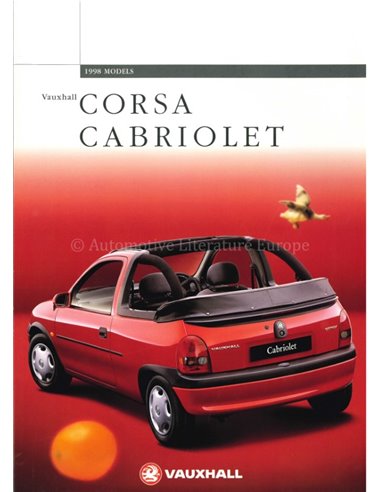 1998 VAUXHALL CORSA CABRIOLET PROSPEKT ENGLISCH