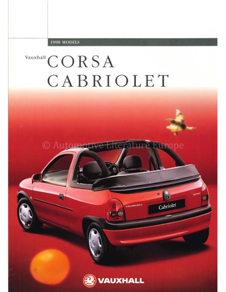 1998 VAUXHALL CORSA CONVERTIBLE BROCHURE ENGLISH