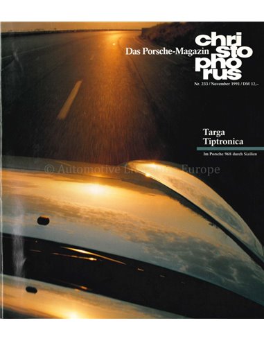 1991 PORSCHE CHRISTOPHORUS MAGAZIN 233 DEUTSCH