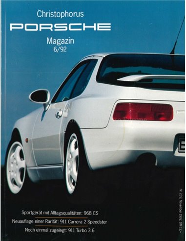 1992 PORSCHE CHRISTOPHORUS MAGAZINE 239 GERMAN