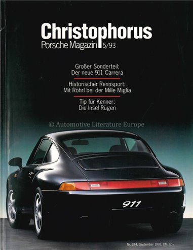 1993 PORSCHE CHRISTOPHORUS MAGAZINE 244 GERMAN