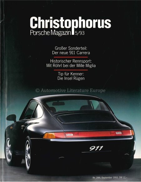 1993 PORSCHE CHRISTOPHORUS MAGAZIN 244 DEUTSCH