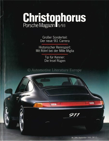 1993 PORSCHE CHRISTOPHORUS MAGAZINE 244 GERMAN