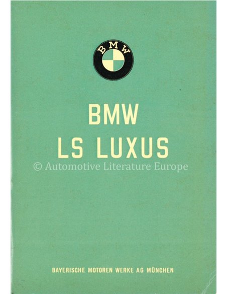 1962 BMW LS LUXUS OWNERS MANUAL GERMAN
