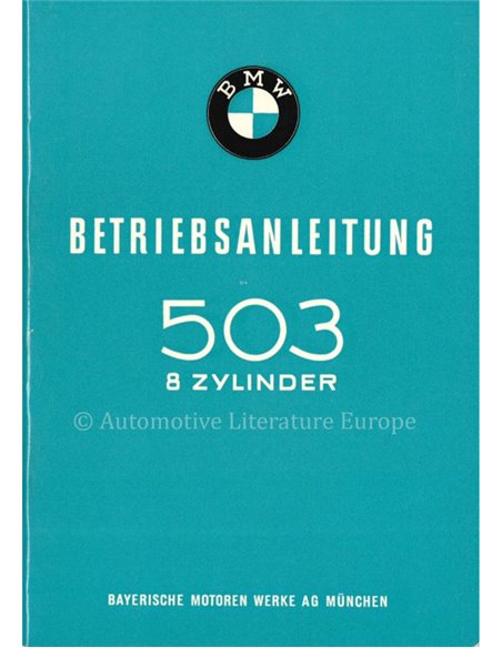 1957 BMW 503 COUPE CABRIOLET V8 INSTRUCTIEBOEKJE DUITS