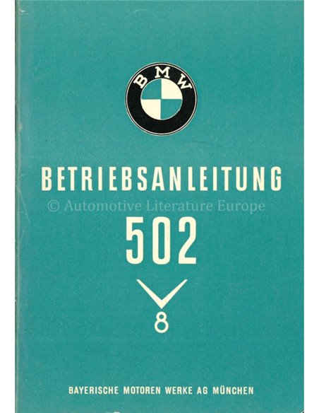1955 BMW 502 V8 BETRIEBSANLEITUNG DEUTSCH