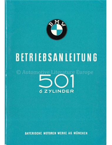 1957 BMW 501 V6 BETRIEBSANLEITUNG DEUTSCH
