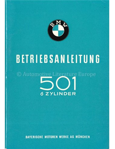 1955 BMW 501 OWNERS MANUAL GERMAN