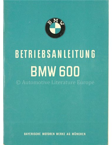 1958 BMW 600 BETRIEBSANLEITUNG DEUTSCH