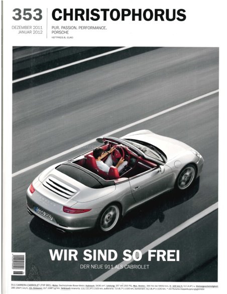 2012 PORSCHE CHRISTOPHORUS MAGAZINE 353 GERMAN