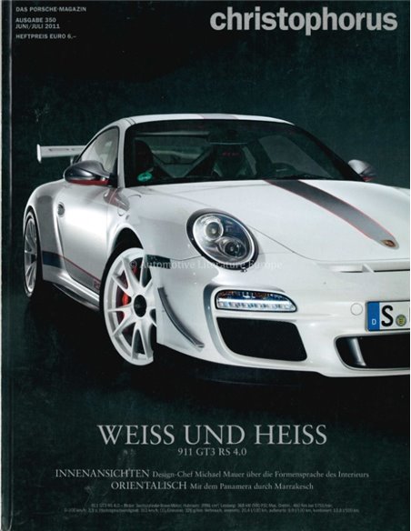 2011 PORSCHE CHRISTOPHORUS MAGAZINE 350 GERMAN