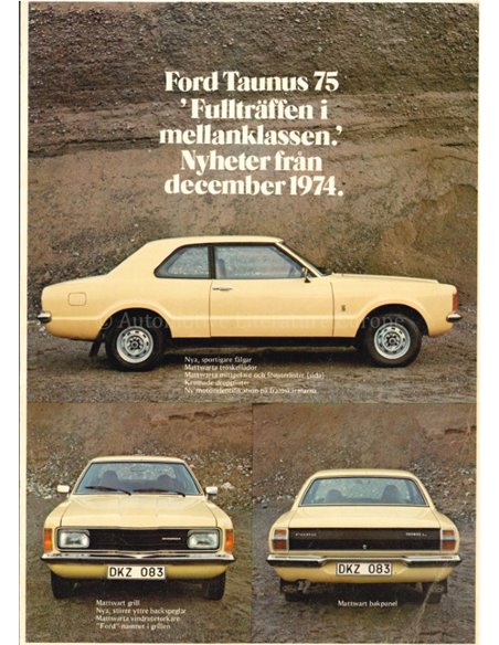 1974 FORD TAUNUS 75 BROCHURE DANISH