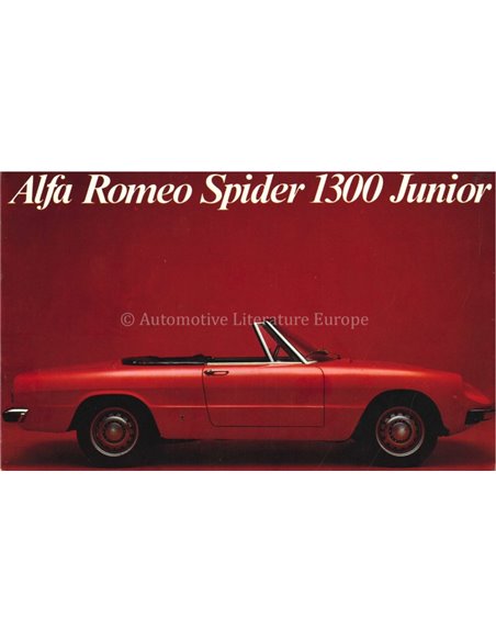 1970 ALFA ROMEO SPIDER 1300 JUNIOR BROCHURE DUTCH