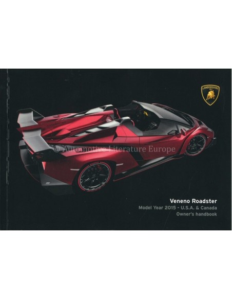 2015 LAMBORGHINI VENENO ROADSTER INSTRUCTIEBOEKJE ENGELS (US)
