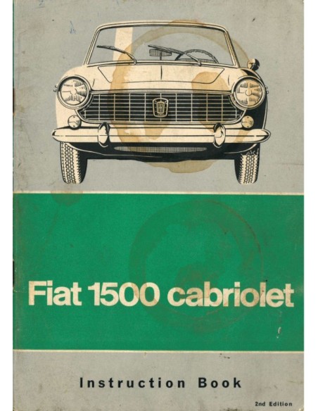 1964 FIAT 1500 CABRIOLET INSTRUCTIEBOEKJE ENGELS