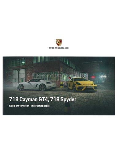 2020 PORSCHE 718 CAYMAN GT4 / SPYDER OWNERS MANUAL DUTCH
