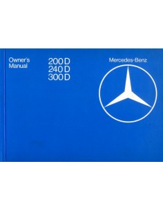 1982 MERCEDES BENZ E KLASSE DIESEL INSTRUCTIEBOEKJE ENGELS