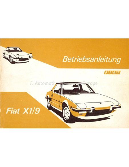 1977 FIAT X1/9 BETRIEBSANLEITUNG DEUTSCH