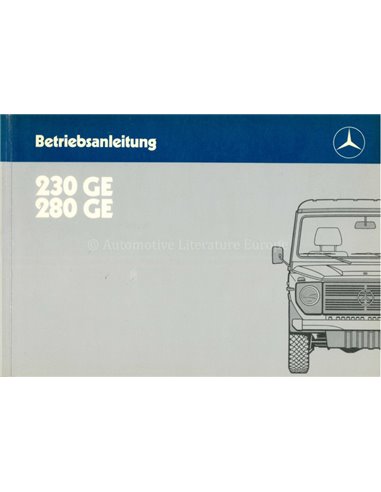1987 MERCEDES BENZ G CLASS OWNERS MANUAL GERMAN