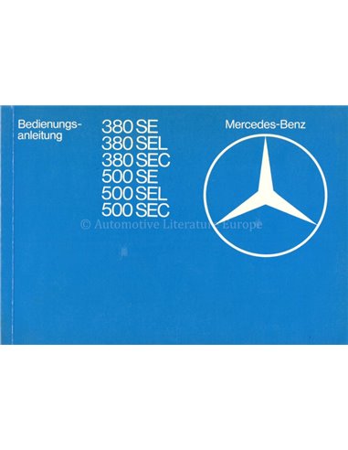 1982 MERCEDES BENZ S CLASS OWNERS MANUAL DUTCH