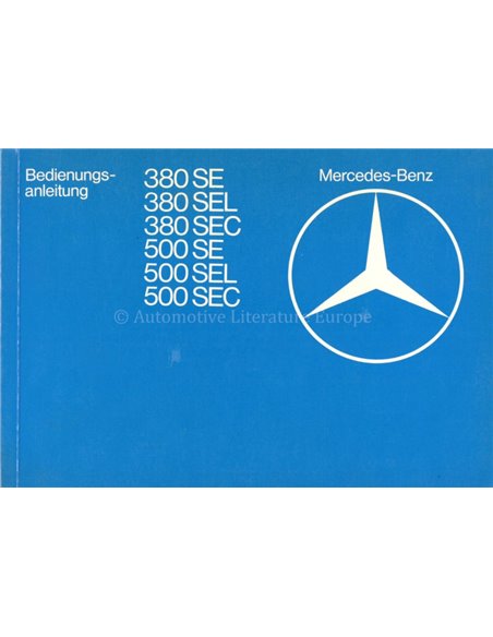 1982 MERCEDES BENZ S KLASSE BETRIEBSANLEITUNG DEUTSCH