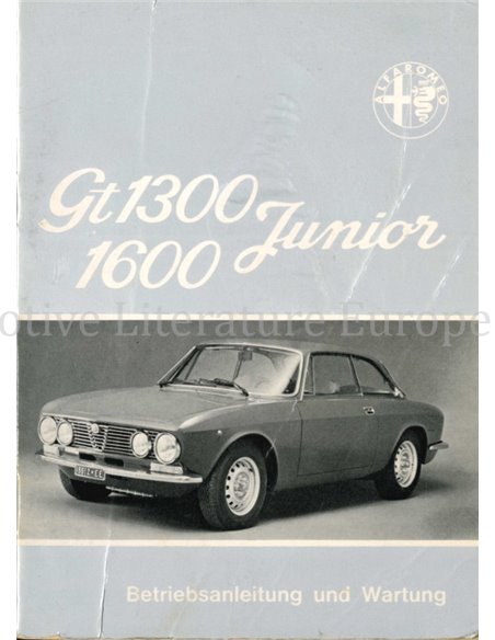 1975 ALFA ROMEO GT JUNIOR 1.3 / 1.6 INSTRUCTIEBOEKJE DUITS