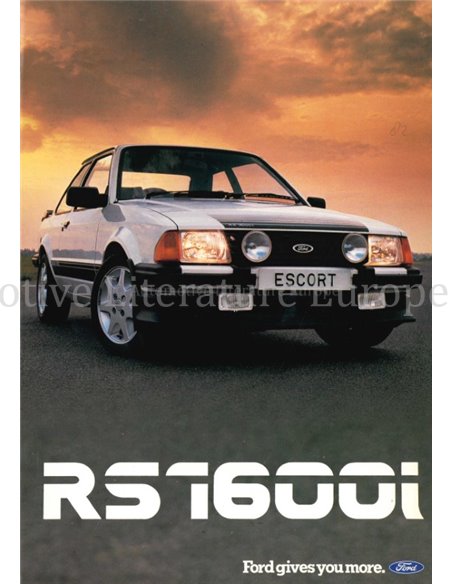 1982 FORD ESCORT RS 1600I BROCHURE ENGELS